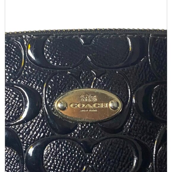 COACH -Debossed Patent Leather Mini Sierra Dome Satchel in Black Holographic - Picture 4 of 5